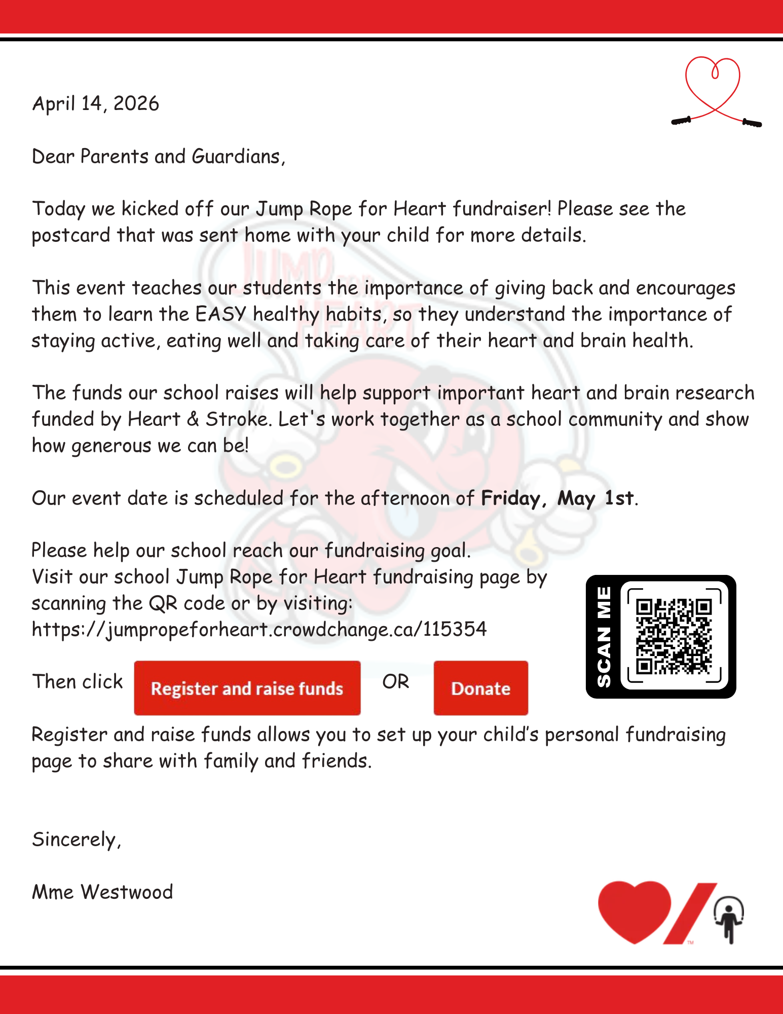 ♥ Jump Rope for Heart fundraiser ♥ NEW QR code