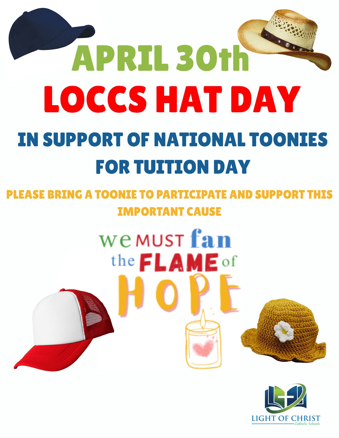 👒⛑🎩Toonies for Tuition - Thursday, April 30