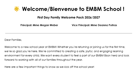 🌟Welcome/Bienvenue Pack 2026