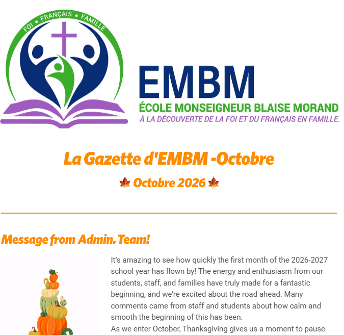 📫Lettre du mois / October 2026 Newsletter