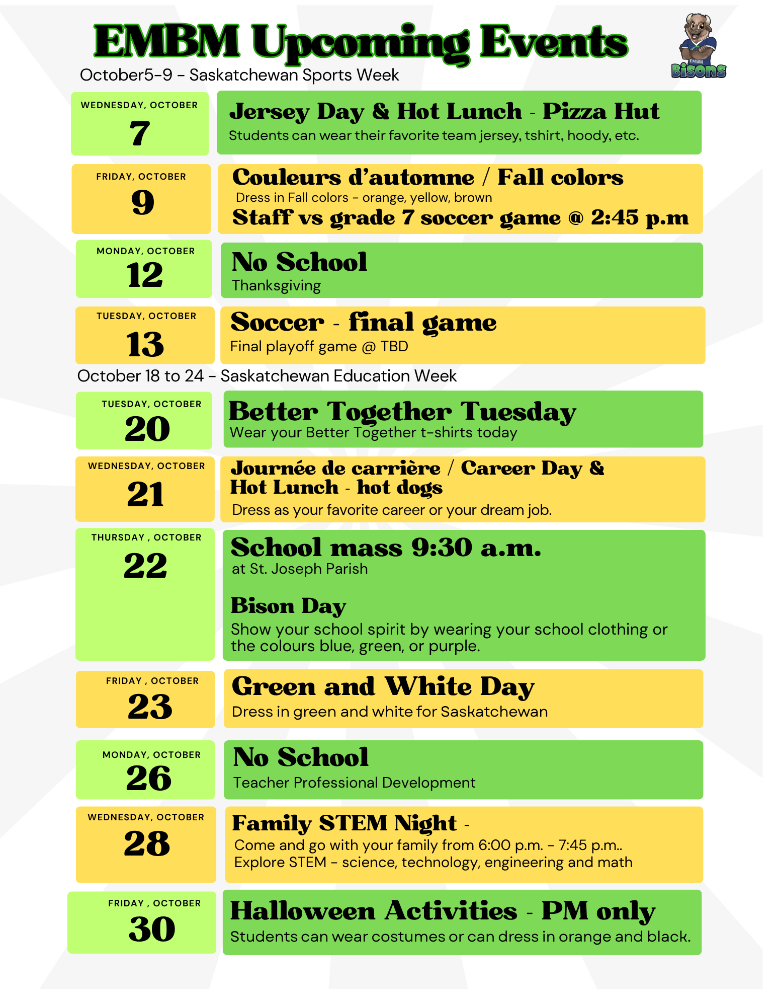 🗓️OCTOBER Upcoming Events